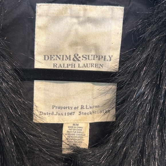 Denim & Supply Ralph Lauren Black Faux Fur Vest - medium - Picture 2 of 4